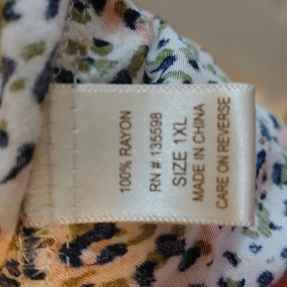 Liberty Love 1 X Speckled Print Mini Dress Long Sleeves Soft Boho-Chic - Picture 6 of 6